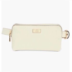 Kate Spade Saffiano Leather Zip Top Belt Bag Cream Size S/M